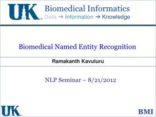 Biomedical Named Entity Recognition