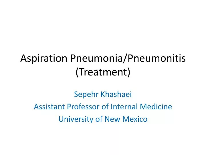 aspiration pneumonia pneumonitis treatment