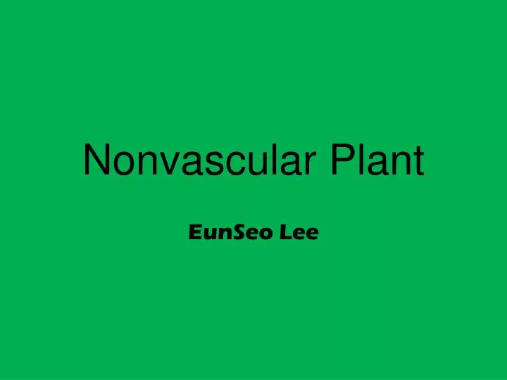 nonvascular plant