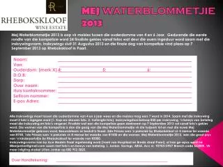 mej waterblommetjie 2013