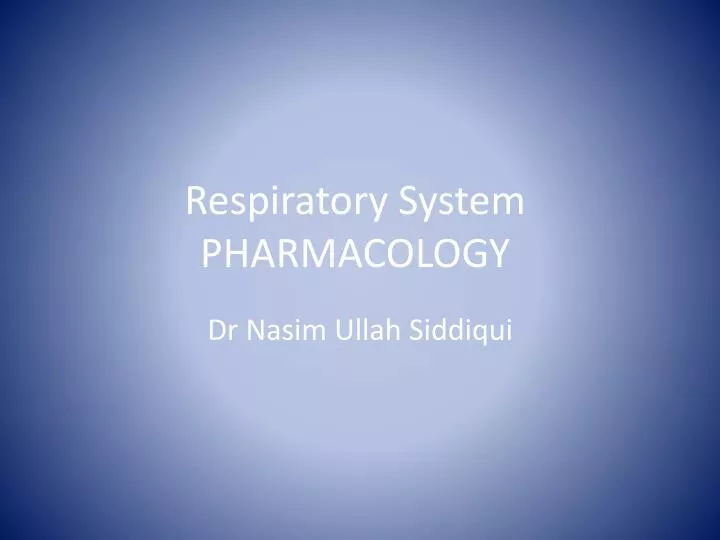 respiratory system pharmacology