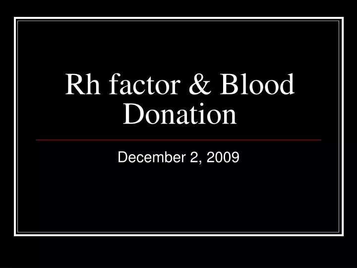 rh factor blood donation
