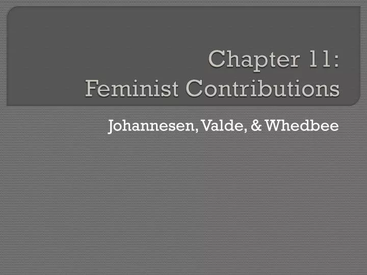 chapter 11 feminist contributions