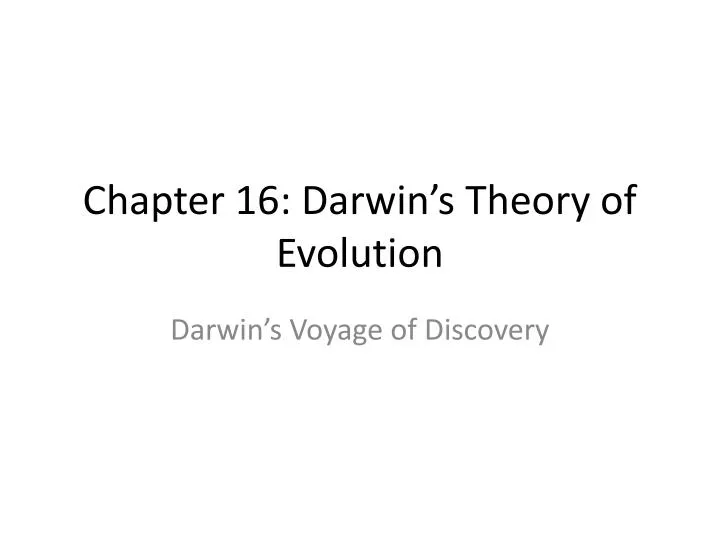 chapter 16 darwin s theory of evolution
