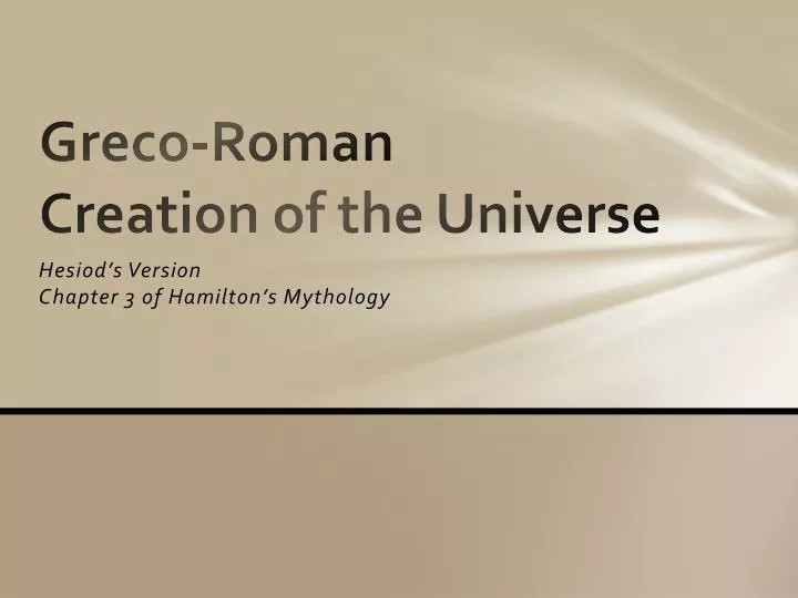 greco roman creation of the universe