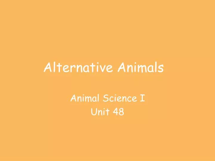 alternative animals