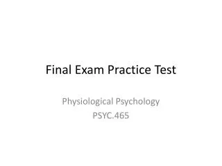 Final Exam Practice Test