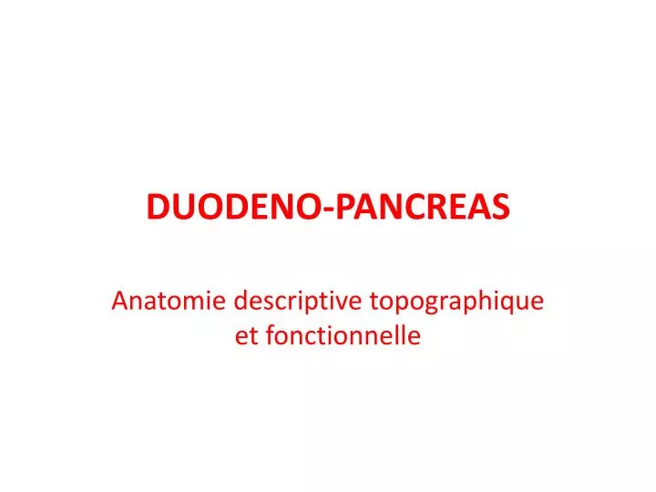 duodeno pancreas