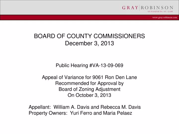board of county commissioners december 3 2013