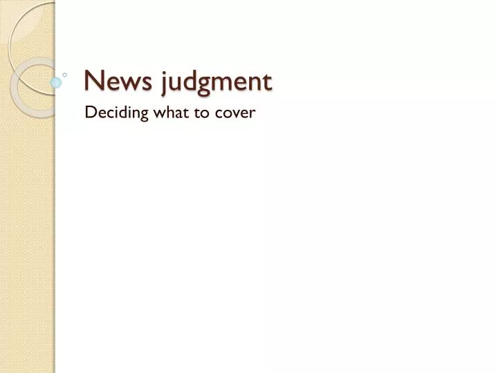 news judgment
