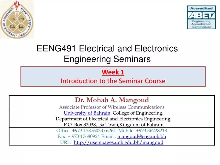 eeng491 electrical and electronics engineering seminars