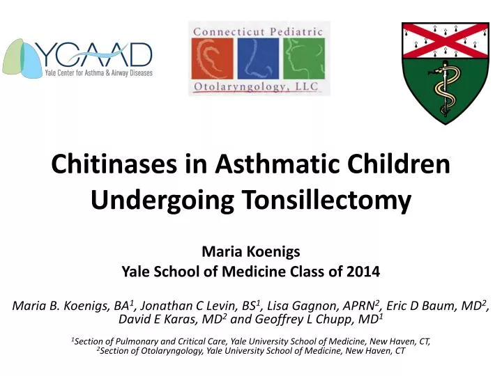chitinases in asthmatic children undergoing tonsillectomy