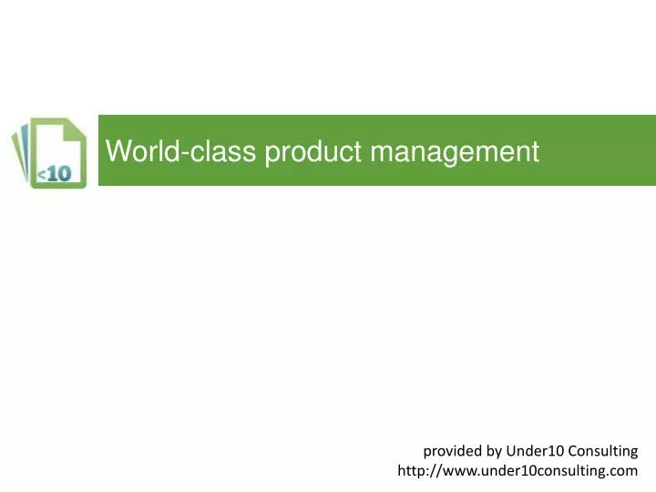 world class product management