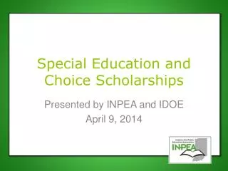 Special Education and Choice Scholarships