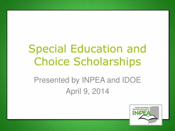special education and choice scholarships
