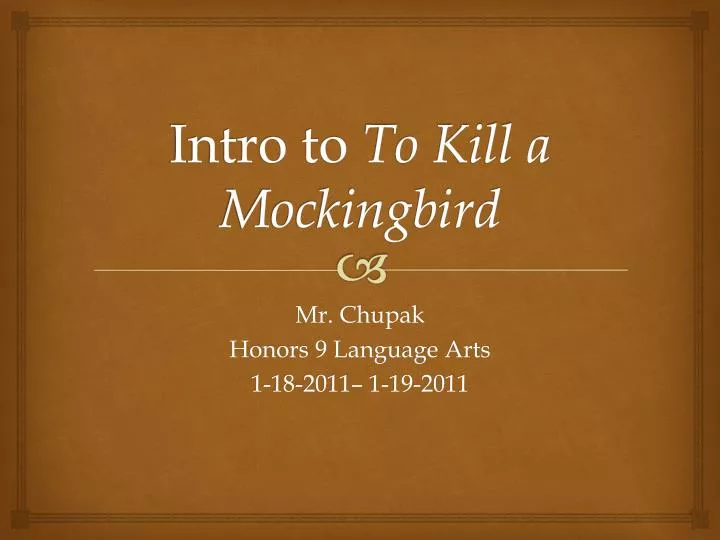 intro to to kill a mockingbird