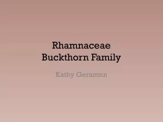 Rhamnaceae Buckthorn Family