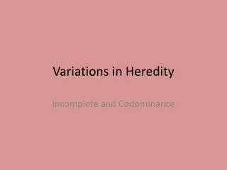 Variations in Heredity