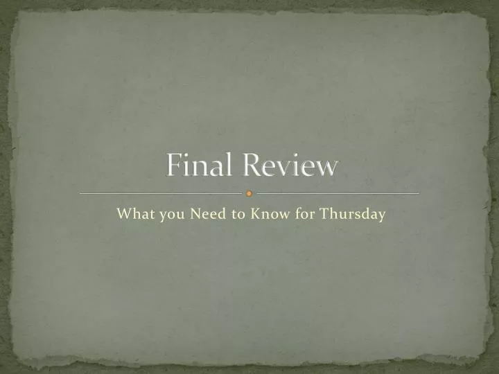 final review