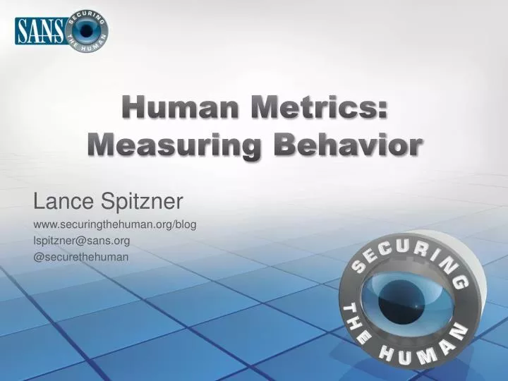 human metrics measuring behavior