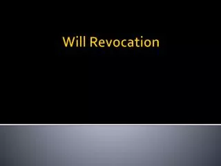 Will Revocation