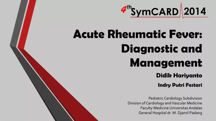 acute rheumatic fever diagnostic and management