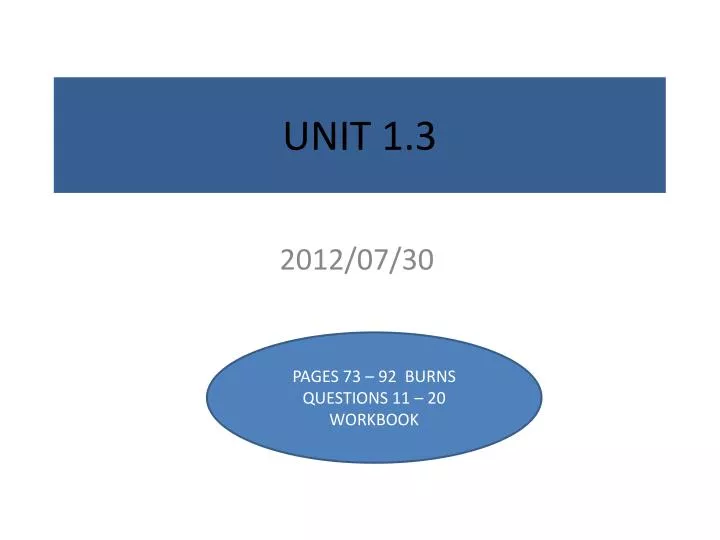 unit 1 3