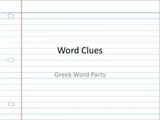 Word Clues