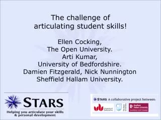 The challenge of articulating student skills!
