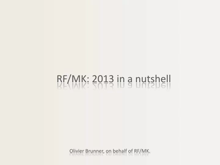 olivier brunner on behalf of rf mk