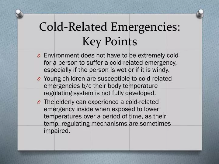 cold related emergencies key points