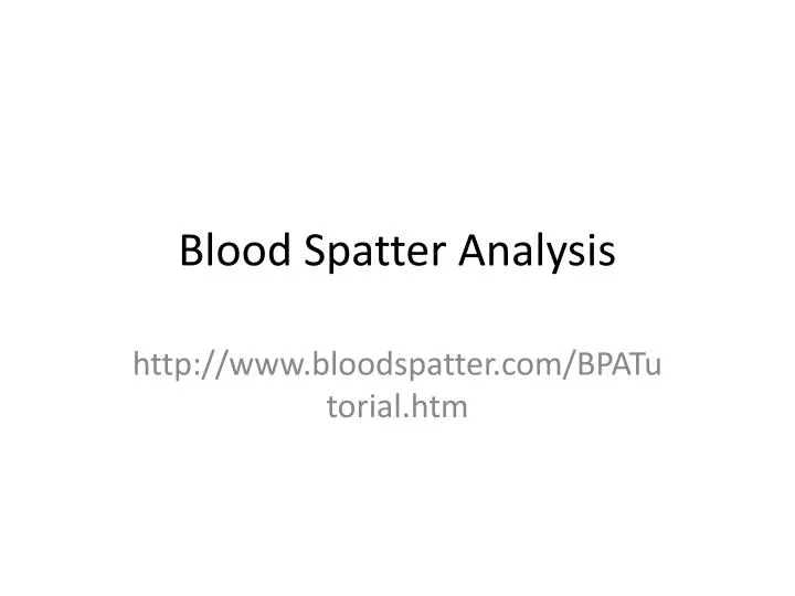 blood spatter analysis