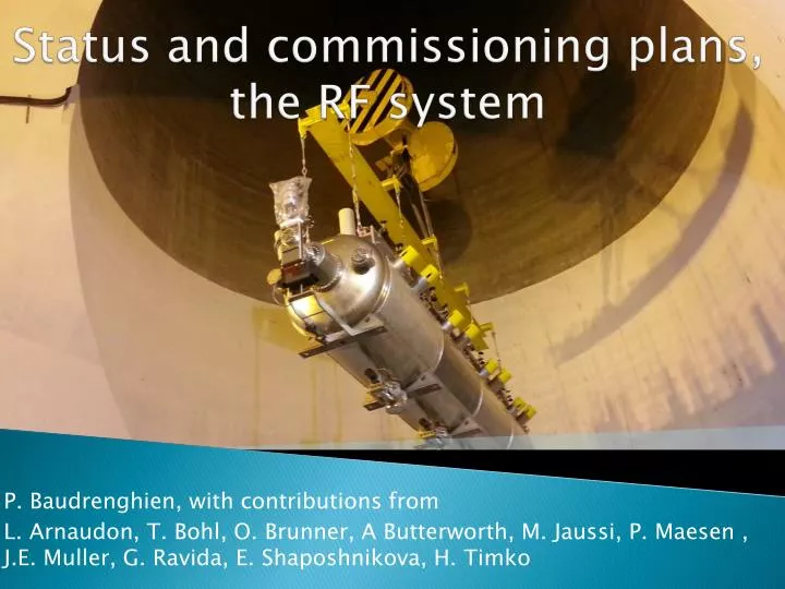 status and commissioning plans the rf system