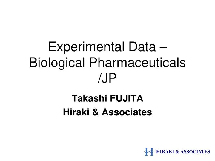 experimental data biological pharmaceuticals jp