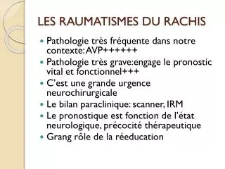 les raumatismes du rachis