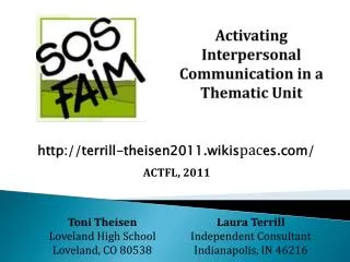 Activating Interpersonal Communication in a Thematic Unit