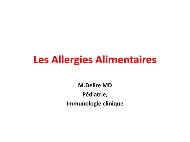 les allergies alimentaires