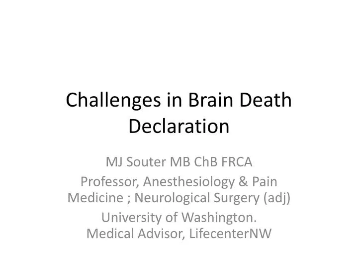 challenges in brain death declaration