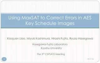 Using MaxSAT to Correct Errors in AES Key Schedule Images