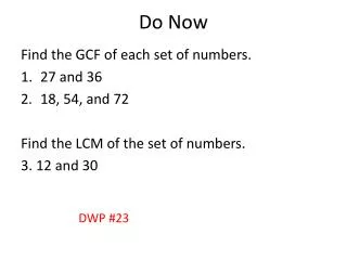 do now