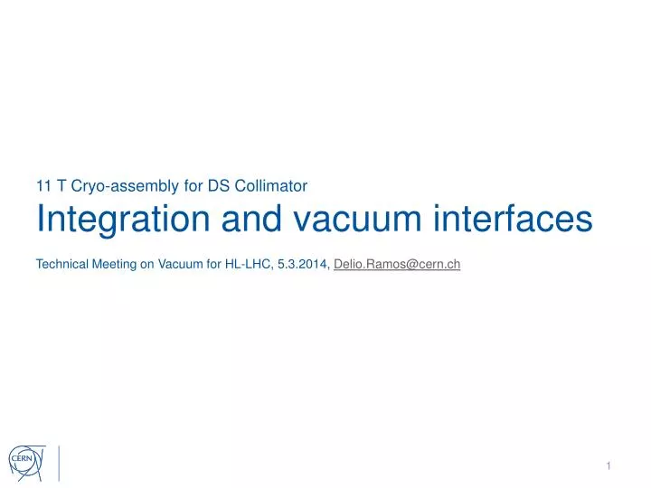 11 t cryo assembly for ds collimator integration and vacuum interfaces