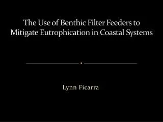 The Use of Benthic Filter Feeders to Mitigate Eutrophication in Coastal Systems