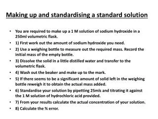Making up and standardising a standard solution