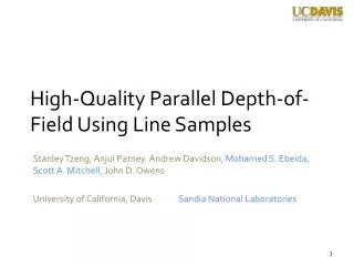 High-Quality Parallel Depth-of-Field Using Line Samples