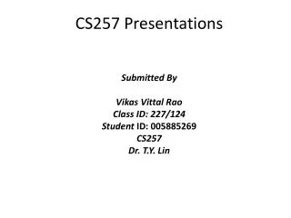 CS257 Presentations