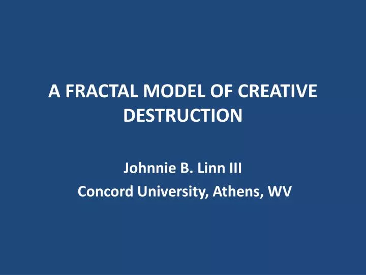 a fractal model of creative destruction