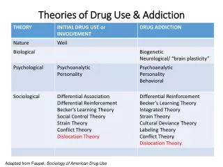Theories of Drug Use &amp; Addiction