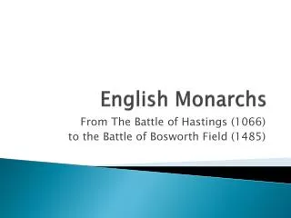 English Monarchs