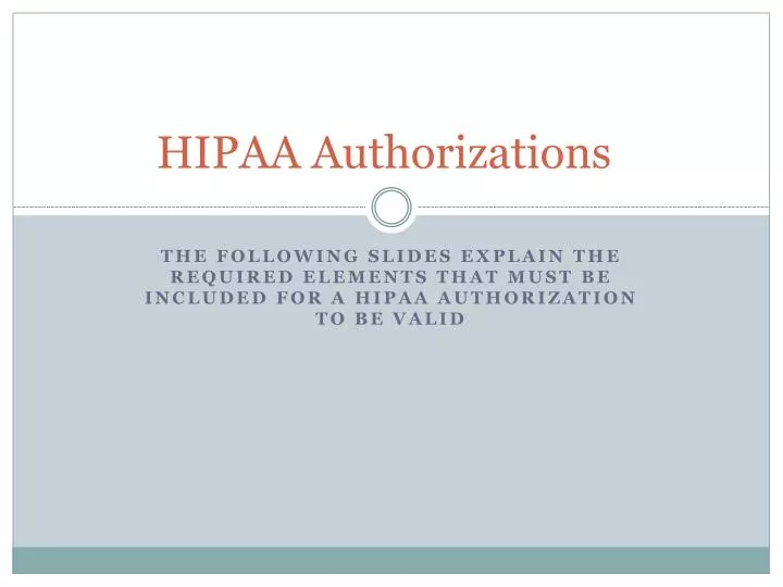 hipaa authorizations