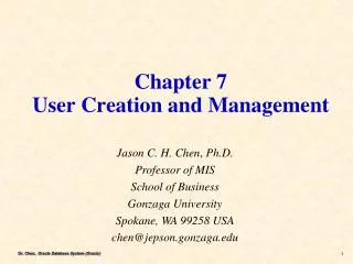 Chapter 7 User Creation and Management